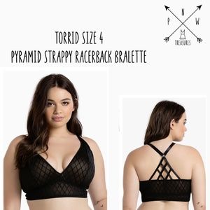 PLUS SIZE Racerback Bralette Pyramid Straps 4x
